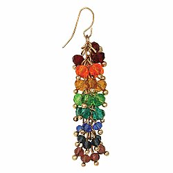 Rainbow Bead Cluster Drop Earrings