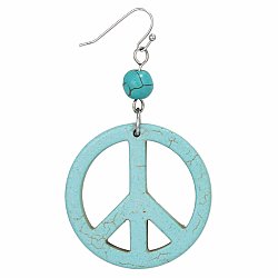 Sedona Serenity Turquoise Peace Sign Earrings