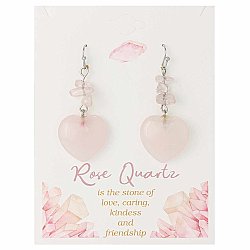 Pure Heart Rose Quartz Stone Chip Earrings
