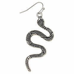 Slithering Serpent Silver Snake Earrings