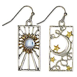 Mystic Celestial Gold Silver Sun Moon Earrings