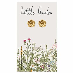Little Garden Gold Rose Post Earrings