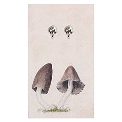 Mycology Guide Silver Mushroom Post Earrings