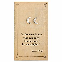 Literary Quotes Moon Post Earrings