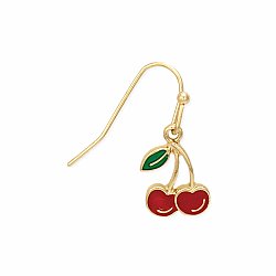 Sweet Cherry Gold Earrings