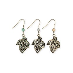 Antique Crystal Leaves Earring
