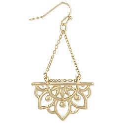 Gold Lotus Flower Dangle Earring