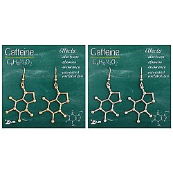 Chemical Reaction Caffeine Molecule Earrings