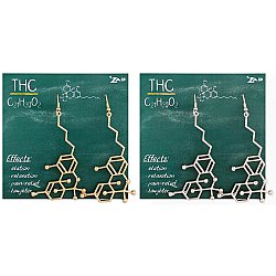 Chemical Reaction THC Molecule Earrings