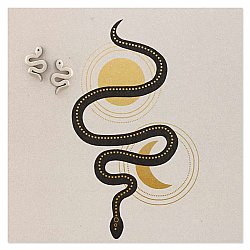 Serpentine Silver Snake Post Earrings