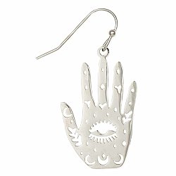 Palm of Fortune Silver Hand Earrings
