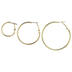 Set of 3 Gold Graduating Hoop Earrings