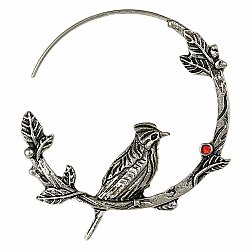 Vintage Silver Bird Hoop Earrings
