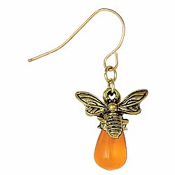Amber Treasure Vintage Bee Earrings