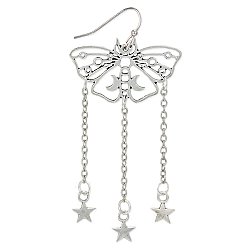 Shooting Stars Silver Moth Earrings
