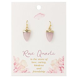 Facet Rose Quartz Arrow Gold Earrings