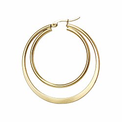 Gold Basics Double Round Hoop Earrings
