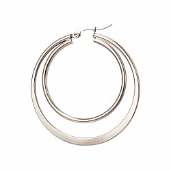 Silver Basics Double Round Hoop Earrings