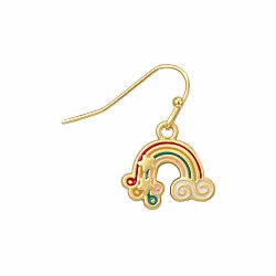 Rainbow Bright Gold Retro Earrings