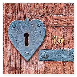 Locks of Love Key Heart Post Earrings