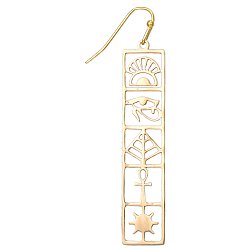 Pharoah Wisdom Gold Hieroglyph Earrings