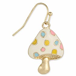 Alice's Mushroom Gold Enamel Earrings