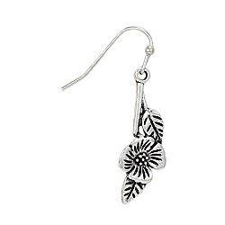 Simple Nature Silver Flower Leaf Earrings