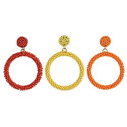 Southwest Classic Seed Bead Round Post Hoop Earring