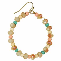 Sea and Sand Turquoise Peach Bead Earrings