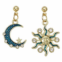 Celestial Celebration Sun Moon Post Drop Earrings