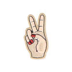 Peace Fingers Embroidered Iron on patch