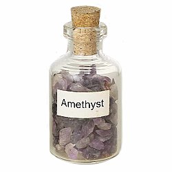 Genuine Amethyst Stone Chips in Corked Glass Bottle
