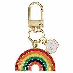 Smiling Skies Rainbow Gold Keychain