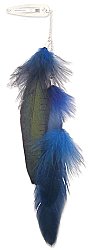 Blue Feather Dangle Hair Clip