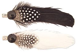Long Feather Black Jewel Hair Clip