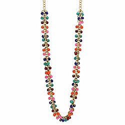 Necklace Party Gold Multicolor Bead Necklace