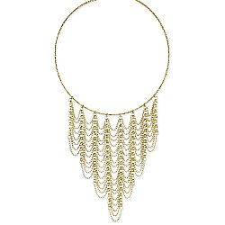 Gold Chain Bib Collar Necklace