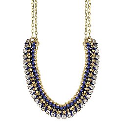 Gold & Blue Crystal Necklace