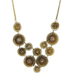 Gold Wire Flower Bib Necklace