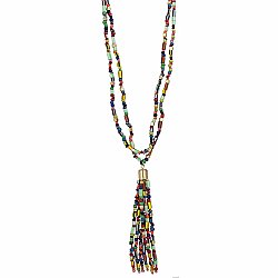 Festival Beads Multi Tassel Necklace