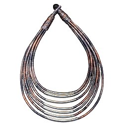 Silver Bar Thread Tube Necklace