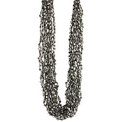 Silver Bead & Metallic Thread Necklace