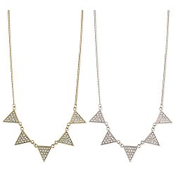Crystal Triangle Bib Necklace