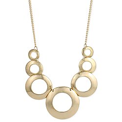Gold Open Circles Bib Necklace
