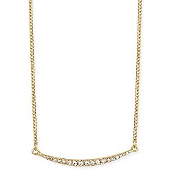Crystal Pave Bar Gold Necklace