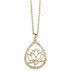 Elegant Lotus Rhinestone Lotus Necklace