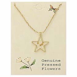 Cottage Floral Star Dried Flower Necklace