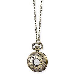 Classic Clock Roman Numerals Pocket Watch Necklace