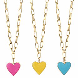 Sweet Heart Enamel Gold Necklace