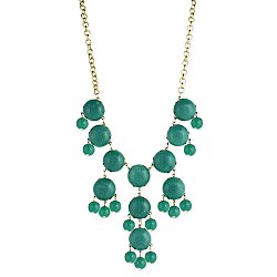 Teal Round Bead Bubble Necklace